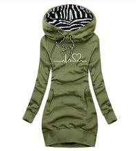Load image into Gallery viewer, Chic Hooded Sweatshirt Dress
