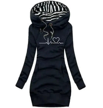 Load image into Gallery viewer, Chic Hooded Sweatshirt Dress