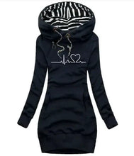Load image into Gallery viewer, Chic Hooded Sweatshirt Dress