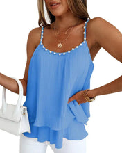 Load image into Gallery viewer, Chic Pearl Pleated Tank Top