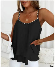 Load image into Gallery viewer, Chic Pearl Pleated Tank Top