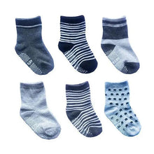 Load image into Gallery viewer, Children Cotton 6 Pairs/Set Anti-slip Socks For Boys Girl Rubber Kid Floor Sock With Grips For 0 To 6 Years Kids