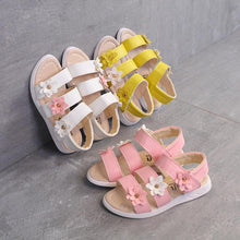 Load image into Gallery viewer, Children's Shoes Summer Style Sandals Girls Princess Beautiful Flower Shoes Kids Flat Sandals Baby Girl Girls Strappy Sandals With Flowers Open-Toe Dress Sandals Beautiful Outdoor Party Sandals