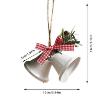 Load image into Gallery viewer, Christmas Bell Ornament Metal Dual Bell Christmas Bell Ornament Decoration with Berry Plaid Bow Christmas Tree Pendants For Making Wind Chimes Christmas Tree Hang Pendant Hang On Door wall porch