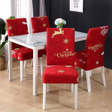 Load image into Gallery viewer, Christmas Chair Cover Stretch Seat Case Spandex Chair Covers Elastic for Kitchen Dining Room Chair Banquet Slipcovers Persons Chair Cover for Christmas Kitchen Decoration Restaurant Holiday Festival Party