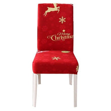 Load image into Gallery viewer, Christmas Chair Cover Stretch Seat Case Spandex Chair Covers Elastic for Kitchen Dining Room Chair Banquet Slipcovers Persons Chair Cover for Christmas Kitchen Decoration Restaurant Holiday Festival Party