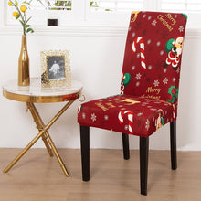 Load image into Gallery viewer, Christmas Chair Cover Stretch Seat Case Spandex Chair Covers Elastic for Kitchen Dining Room Chair Banquet Slipcovers Persons Chair Cover for Christmas Kitchen Decoration Restaurant Holiday Festival Party
