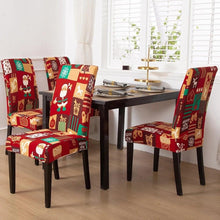 Load image into Gallery viewer, Christmas Chair Cover Stretch Seat Case Spandex Chair Covers Elastic for Kitchen Dining Room Chair Banquet Slipcovers Persons Chair Cover for Christmas Kitchen Decoration Restaurant Holiday Festival Party