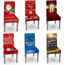 Load image into Gallery viewer, Christmas Chair Cover Stretch Spandex Digital Printed Silla Kitchen Dining Chair Covers Home Party Xmas Decor Stretch Chair Cover for Dining Room Chair Protector Seat Cover Stretch Slipcover Christmas Bell Furniture For Living Room Ceremony Hotel
