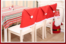 Load image into Gallery viewer, Christmas Chair Covers Red Santa Claus Hat Chair Back Covers Christmas Chair Covers Decor Santa Claus Red Hat Snowflake Chair Xmas Cap Kitchen Dining Chair Slipcovers Sets For Christmas Table Party Decor
