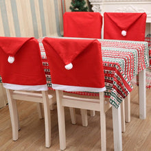 Load image into Gallery viewer, Christmas Chair Covers Red Santa Claus Hat Chair Back Covers Christmas Chair Covers Decor Santa Claus Red Hat Snowflake Chair Xmas Cap Kitchen Dining Chair Slipcovers Sets For Christmas Table Party Decor