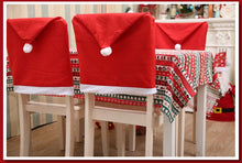 Load image into Gallery viewer, Christmas Chair Covers Red Santa Claus Hat Chair Back Covers Christmas Chair Covers Decor Santa Claus Red Hat Snowflake Chair Xmas Cap Kitchen Dining Chair Slipcovers Sets For Christmas Table Party Decor