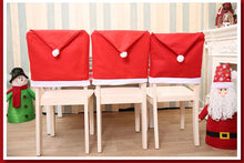 Load image into Gallery viewer, Christmas Chair Covers Red Santa Claus Hat Chair Back Covers Christmas Chair Covers Decor Santa Claus Red Hat Snowflake Chair Xmas Cap Kitchen Dining Chair Slipcovers Sets For Christmas Table Party Decor