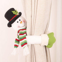 Load image into Gallery viewer, Christmas Curtain Buckle Tieback Flannel Door Curtain Home DecorateChristmas Trees New Year Snowmen Window Decorations Curtain Holdback Fastener Clamp Wine Bottle Topper Hugger Holder Snowman Christmas Ornaments Home Decor