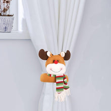 Load image into Gallery viewer, Christmas Curtain Buckle Tieback Flannel Door Curtain Home DecorateChristmas Trees New Year Snowmen Window Decorations Curtain Holdback Fastener Clamp Wine Bottle Topper Hugger Holder Snowman Christmas Ornaments Home Decor