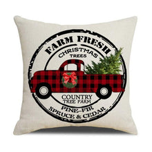 Load image into Gallery viewer, Christmas Decoration Cushion Cover Decorative Throw Pillow Cover Christmas Decor Xmas Winter Decorations Holiday Pillows Cushion Case Candle Pine Tree Deer Sleigh Printed Pillow Cover Xmas 45X45CM