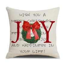 Load image into Gallery viewer, Christmas Decoration Cushion Cover Decorative Throw Pillow Cover Christmas Decor Xmas Winter Decorations Holiday Pillows Cushion Case Candle Pine Tree Deer Sleigh Printed Pillow Cover Xmas 45X45CM