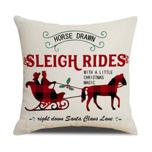 Load image into Gallery viewer, Christmas Decoration Cushion Cover Decorative Throw Pillow Cover Christmas Decor Xmas Winter Decorations Holiday Pillows Cushion Case Candle Pine Tree Deer Sleigh Printed Pillow Cover Xmas 45X45CM