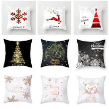 Load image into Gallery viewer, Christmas Decorations Snowflake Santa Claus Merry Christmas Cover Cushion Pillowcase Xmas Holiday Couch Pillows Rustic Christmas Decorations Winter Pillowcase for Living Room Home Happy New Year