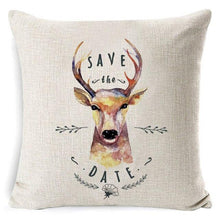 Load image into Gallery viewer, Christmas Deer Cushion Cover Soft Plush Pillow Deer Throw Pillow Covers Decorative Animal Pillowcase Cotton Linen Cushion Cover For Couch Bed Home Office Throw Pillow Cover Christmas Pillow Case 45x45CM