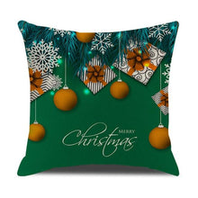 Load image into Gallery viewer, Christmas Green Stripe Pattern Cotton Linen Throw Pillow Christmas Stripe Pillow Cases Christmas Green Decorative Cushion Cover Cotton Linen Pillowcase Indoor Sofa Decorations Home Sofa Decorative Pillowcase 45X45CM