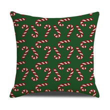 Load image into Gallery viewer, Christmas Green Stripe Pattern Cotton Linen Throw Pillow Christmas Stripe Pillow Cases Christmas Green Decorative Cushion Cover Cotton Linen Pillowcase Indoor Sofa Decorations Home Sofa Decorative Pillowcase 45X45CM