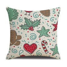 Load image into Gallery viewer, Christmas Green Stripe Pattern Cotton Linen Throw Pillow Christmas Stripe Pillow Cases Christmas Green Decorative Cushion Cover Cotton Linen Pillowcase Indoor Sofa Decorations Home Sofa Decorative Pillowcase 45X45CM