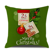 Load image into Gallery viewer, Christmas Green Stripe Pattern Cotton Linen Throw Pillow Christmas Stripe Pillow Cases Christmas Green Decorative Cushion Cover Cotton Linen Pillowcase Indoor Sofa Decorations Home Sofa Decorative Pillowcase 45X45CM