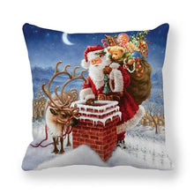 Load image into Gallery viewer, Christmas Pillowcase Holiday Decoration Christmas Santa Pillow Covers Santa Claus Pillow Covers Christmas Sofa Throw Pillow Home Cushion Cover Christmas Snowman Print Pillowcase Letter 45x45CM
