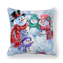 Load image into Gallery viewer, Christmas Pillowcase Holiday Decoration Christmas Santa Pillow Covers Santa Claus Pillow Covers Christmas Sofa Throw Pillow Home Cushion Cover Christmas Snowman Print Pillowcase Letter 45x45CM