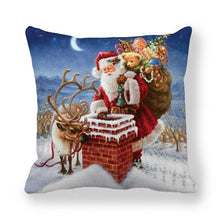 Load image into Gallery viewer, Christmas Pillowcase Holiday Decoration Christmas Santa Pillow Covers Santa Claus Pillow Covers Christmas Sofa Throw Pillow Home Cushion Cover Christmas Snowman Print Pillowcase Letter 45x45CM