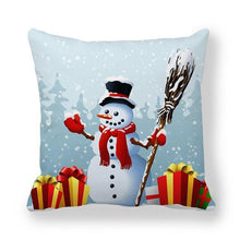 Load image into Gallery viewer, Christmas Pillowcase Holiday Decoration Christmas Santa Pillow Covers Santa Claus Pillow Covers Christmas Sofa Throw Pillow Home Cushion Cover Christmas Snowman Print Pillowcase Letter 45x45CM