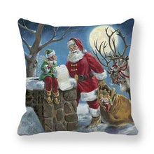 Load image into Gallery viewer, Christmas Pillowcase Holiday Decoration Christmas Santa Pillow Covers Santa Claus Pillow Covers Christmas Sofa Throw Pillow Home Cushion Cover Christmas Snowman Print Pillowcase Letter 45x45CM