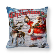 Load image into Gallery viewer, Christmas Pillowcase Holiday Decoration Christmas Santa Pillow Covers Santa Claus Pillow Covers Christmas Sofa Throw Pillow Home Cushion Cover Christmas Snowman Print Pillowcase Letter 45x45CM