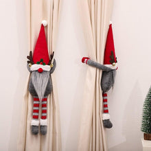 Load image into Gallery viewer, Christmas Plaid Curtain Buckle Santa Snowman Curtain Tiebacks Tie Rope Christmas Decor Curtain Buckle Bandage Curtain Tieback Santa Curtain Buckle Tieback Curtain Holder Fastener Doll Wine Bottle Topper For Home Window Decorations Christmas Ornaments