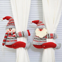 Load image into Gallery viewer, Christmas Plaid Curtain Buckle Santa Snowman Curtain Tiebacks Tie Rope Christmas Decor Curtain Buckle Bandage Curtain Tieback Santa Curtain Buckle Tieback Curtain Holder Fastener Doll Wine Bottle Topper For Home Window Decorations Christmas Ornaments