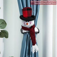 Load image into Gallery viewer, Christmas Plaid Curtain Buckle Santa Snowman Curtain Tiebacks Tie Rope Christmas Decor Curtain Buckle Bandage Curtain Tieback Santa Curtain Buckle Tieback Curtain Holder Fastener Doll Wine Bottle Topper For Home Window Decorations Christmas Ornaments