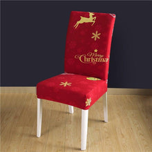 Load image into Gallery viewer, Christmas Printing Dining Chair Covers Modern Removable Anti-dirty Kitchen Seat Case Stretch Chair Slipcovers for Home Banquet Dining Room Chair Protector Seat Protector Slipcovers Stretch Removable Washable Printed Dining Chair Seat Covers for Kitchen