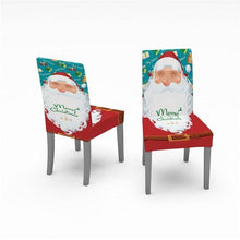 Load image into Gallery viewer, Christmas Removable Washable Dining Room Chair Protector Slipcovers for Christmas Home Decor Holiday Seat Cover Christmas Chair Covers Santa Printed Elastic Stretch Dining Chairs Chair Slipcover Kitchen Seat Cover Home Decor