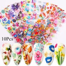 Load image into Gallery viewer, Christmas Silver Snowflakes Nail Art Foil Transfer Glitter Stickers 3D Nail Art Decals Designer Manicuring Decoration Xmas Gift Nails Snowflake Nail Art Stickers Decals Christmas Nail 3D Self Adhesive Nail Stickers for Acrylic Nails Snowflake