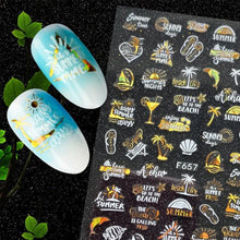 Load image into Gallery viewer, Christmas Snowflake Lines 3D Nail Stickers Gold And White Xmas Snowflakes Leaves Decals Slider Nail Art Decoration Wraps Nail Art Stickers Decal 3D Self-Adhesive Abstract Face Curve Graffiti Nail Design for Acrylic Nail Supplies