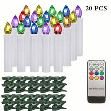 Load image into Gallery viewer, Christmas Tree Clip Candle Warm White Battery Operated Waterproof LED Flameless Taper Ivory Floating Candles with Remote Timer Ideal For Home Flameless Flashing With Remote And Suction Cup LED Candles For Halloween Birthday Garden Decoration