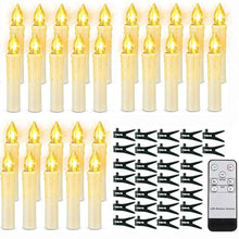 Load image into Gallery viewer, Christmas Tree Clip Candle Warm White Battery Operated Waterproof LED Flameless Taper Ivory Floating Candles with Remote Timer Ideal For Home Flameless Flashing With Remote And Suction Cup LED Candles For Halloween Birthday Garden Decoration