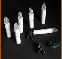 Load image into Gallery viewer, Christmas Tree Clip Candle Warm White Battery Operated Waterproof LED Flameless Taper Ivory Floating Candles with Remote Timer Ideal For Home Flameless Flashing With Remote And Suction Cup LED Candles For Halloween Birthday Garden Decoration