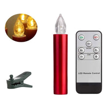 Load image into Gallery viewer, Christmas Tree Clip LED Candle Waterproof LED Flameless Taper Ivory Floating Candles with Remote Timer and Dimmable, Ideal for Home Indoor Outdoor Christmas Trees Lamp Simulation Flame Light Warm Candle Family Party Birthday Party Decorated With Candles