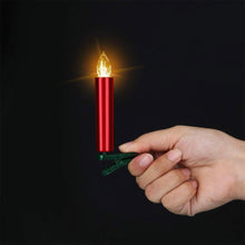 Load image into Gallery viewer, Christmas Tree Clip LED Candle Waterproof LED Flameless Taper Ivory Floating Candles with Remote Timer and Dimmable, Ideal for Home Indoor Outdoor Christmas Trees Lamp Simulation Flame Light Warm Candle Family Party Birthday Party Decorated With Candles