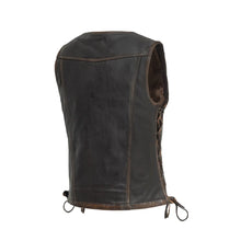 Load image into Gallery viewer, Cindy - Women's Motorcycle Leather Vest Brown Beige