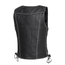 Load image into Gallery viewer, Cindy - Women's Motorcycle Leather Vest Black