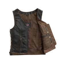 Load image into Gallery viewer, Cindy - Women's Motorcycle Leather Vest Brown Beige