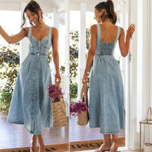 Load image into Gallery viewer, CitySleek Denim Midi Dress